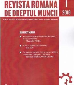 Revista Romana de dreptul muncii nr 1/2019