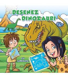 Desenez dinozauri - cu sabloane