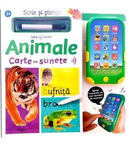 Scrie si sterge. Animale. Carte cu sunete