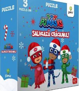 Pj Masks salveaza Craciunul! 3 puzzle-uri