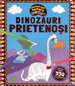 Coloreaza dupa numere. Dinozauri prietenosi