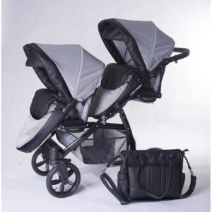 Carucior copii gemeni tandem 2 in 1 Pj Stroller Lux Pepitko