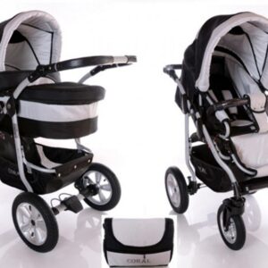 Carucior 2 in 1 Kerttu Coral CE4 gri cu negru