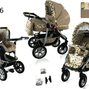 Carucior 2 in 1 Kerttu Coral CE6 cappuccino cu frunze