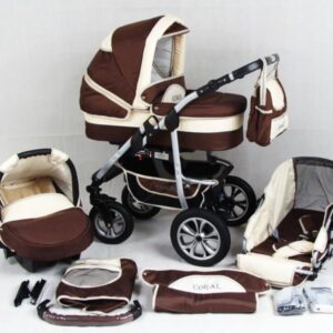 Carucior 2 in 1 Kerttu Coral CM1 maro cu crem