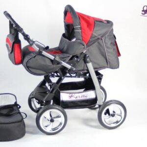 Carucior 2 in 1 Kerttu VIP 11 grafit cu rosu