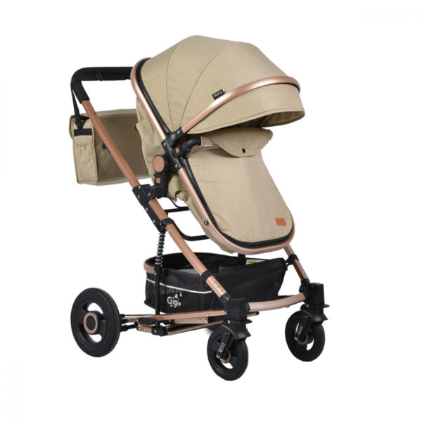 Carucior 2 in 1 transformabil cu sistem de balansare Moni Gigi Beige