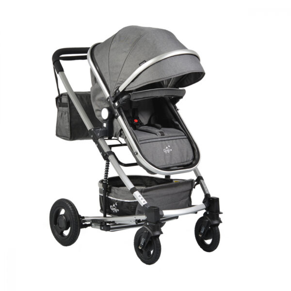 Carucior 2 in 1 transformabil cu sistem de balansare Moni Gigi Dark Grey