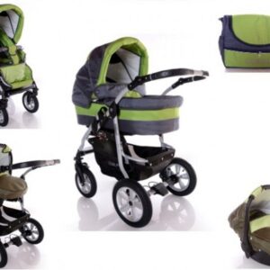 Carucior 3 in 1 Kerttu Coral C10 gri cu verde