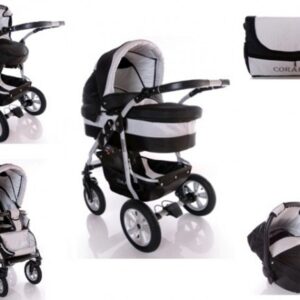 Carucior 3 in 1 Kerttu Coral CE4 gri cu negru