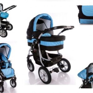 Carucior 3 in 1 Kerttu Coral CE5 negru cu turquoise