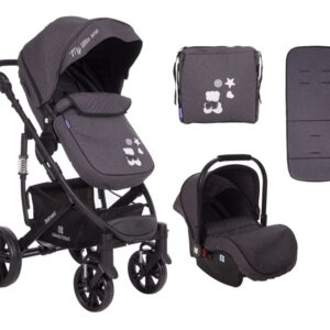 Carucior 3 in 1 KikkaBoo Beloved Dark Grey