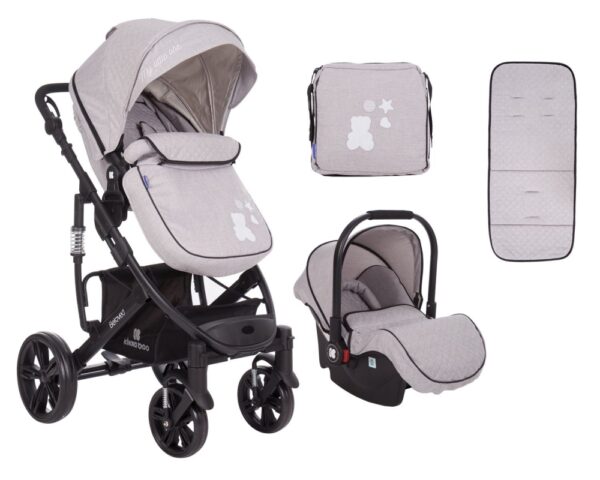 Carucior 3 in 1 KikkaBoo Beloved Light Grey