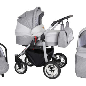 Carucior 3 in 1 Kunert Silver Light Grey