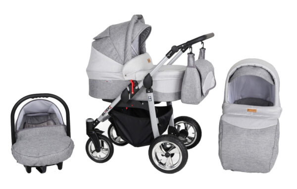 Carucior 3 in 1 Kunert Silver Light Grey