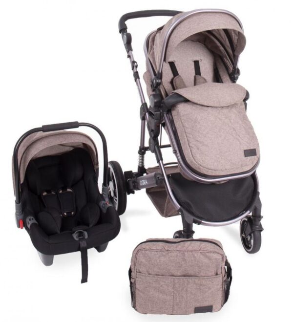 Carucior 3 in 1 cu suspensii Dora Beige