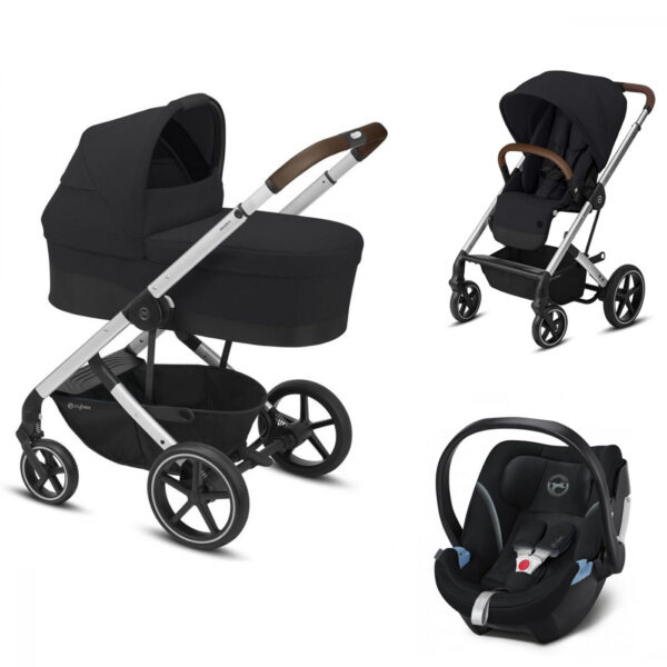 Carucior Cybex Balios S Lux 3 in 1 Cadru Silver Deep Black