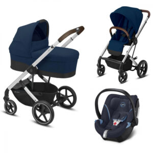 Carucior Cybex Balios S Lux 3 in 1 Cadru Silver Navy Blue