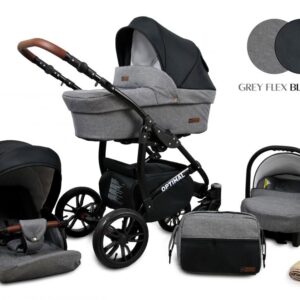 Carucior Optimal 3 in 1 Grey Flex Black