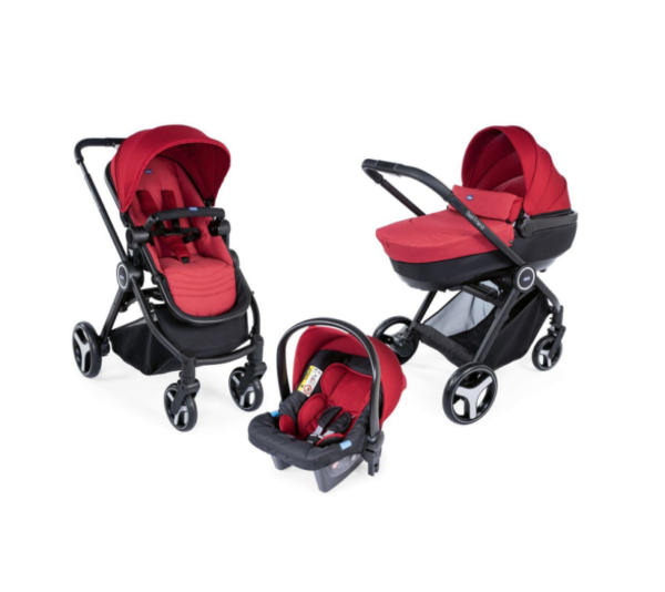 Carucior copii 3 in 1 Chicco Best Friend+ Comfort Red 0 luni+