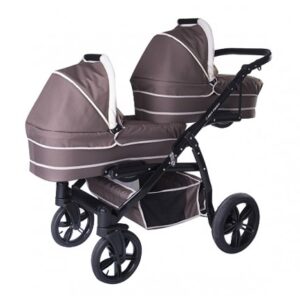 Carucior copii gemeni tandem 3 in 1 Pj Stroller Lux Brown