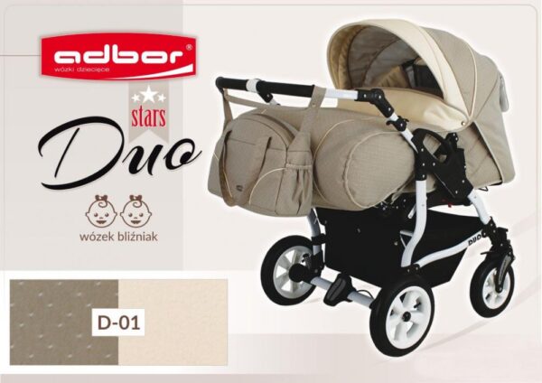 Carucior multifunctional pentru gemeni Adbor DUO Stars D01