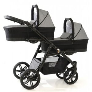 Carucior gemeni Tandem Pj Stroller Lux 2 in 1 Grey