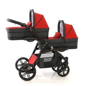 Carucior gemeni Tandem Pj Stroller Lux 3 in 1 Red