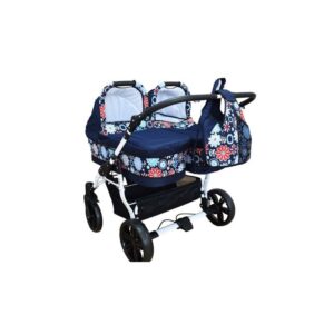 Carucior gemeni Side by Side 3 in 1 Flowers PJ Stroller