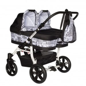 Carucior gemeni Side by Side Pj Stroller 3 in 1 Black