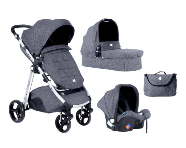 Carucior modular 3 in 1 Ugo Dark Grey Melange 2020