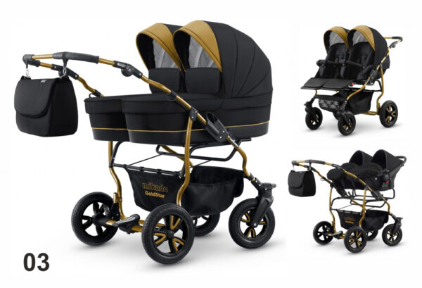 Carucior pentru gemeni Mikado Goldstar GS-03 3 in 1