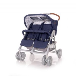 Carucior pentru gemeni Twin Dark Blue Clouds