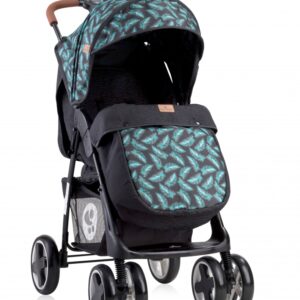 Carucior sport Ines cu husa de picioare Black Leaves