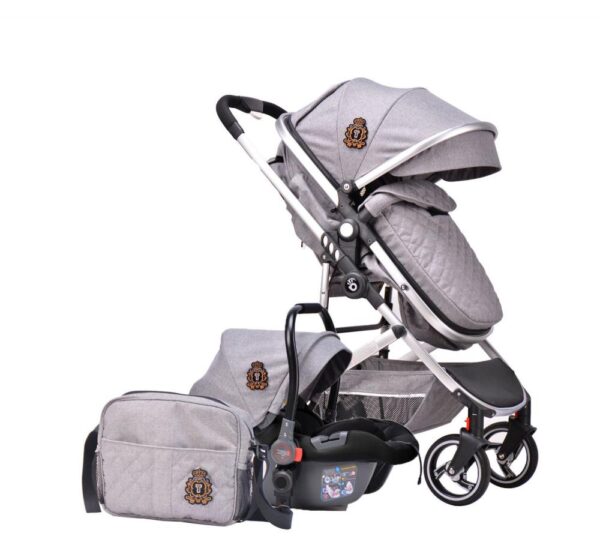 Carucior transformabil KikkaBoo 3 in 1 Tiara Grey