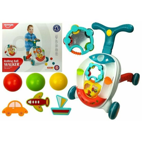 Antepremergator si centru de activitati cu bile multicolore Huanger Toys