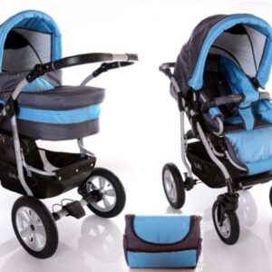 Carucior 2 in 1 Kerttu Coral C7 gri cu turquoise