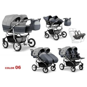 Carucior 3 in 1 pentru gemeni Mikado Twin T-06