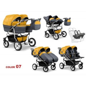 Carucior 3 in 1 pentru gemeni Mikado Twin T-07