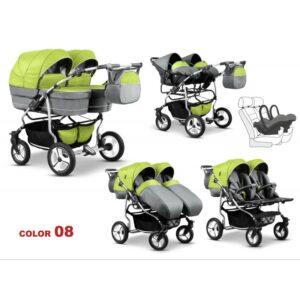 Carucior 3 in 1 pentru gemeni Mikado Twin T-08