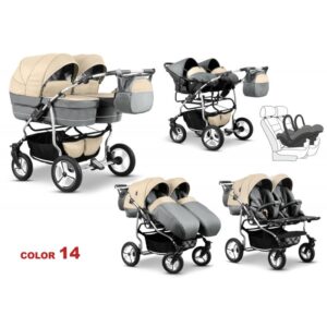 Carucior 3 in 1 pentru gemeni Mikado Twin T-14