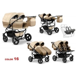 Carucior 3 in 1 pentru gemeni Mikado Twin T-16