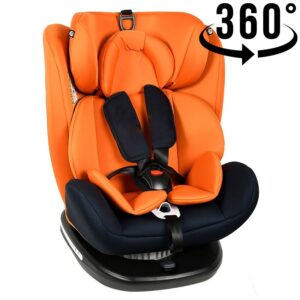 Scaun Auto Tweety Orange cu Isofix rotativ 360 grade Crocodile 0-36 kg baza neagra