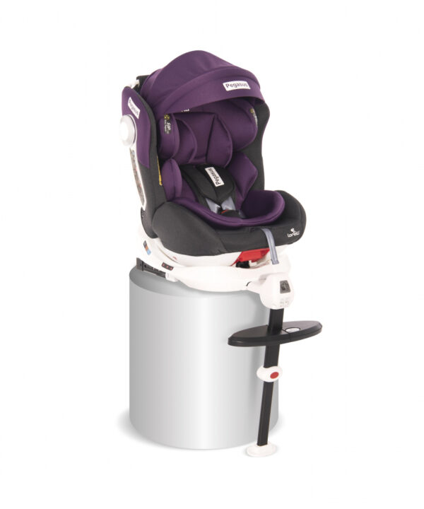 Scaun auto Pegasus baza isofix si picior de fixare 0-36 kg rotativ 360 grade Grey  Violet