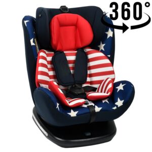 Scaun auto Tweety Captain America cu Isofix rotativ 360 grade Crocodile 0-36 kg baza neagra