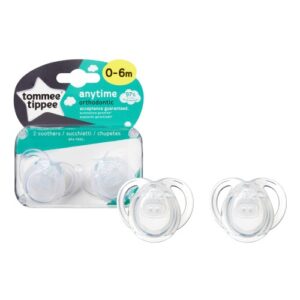 Suzete ortodontice Anytime Tommee Tippee 0-6 luni transparent