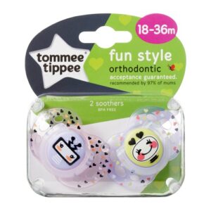 Suzete ortodontice Fun Tommee Tippee 18-36 luni fete Robotel Galben