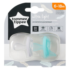 Suzete ortodontice Usoara Tommee Tippee 2 buc 6 - 18 luni transparent  turquoise