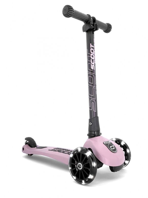 Trotineta copii pliabila cu roti luminoase Scoot  Ride HighwayKick 3 Rose