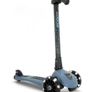 Trotineta copii pliabila cu roti luminoase Scoot  Ride HighwayKick 3 Steel Bleu